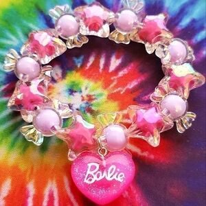 Handmade Pink Kawaii Barbie Bead Bracelet